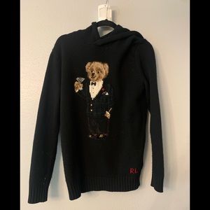 Polo Ralph Lauren tuxedo teddy bear hoodie sweater
